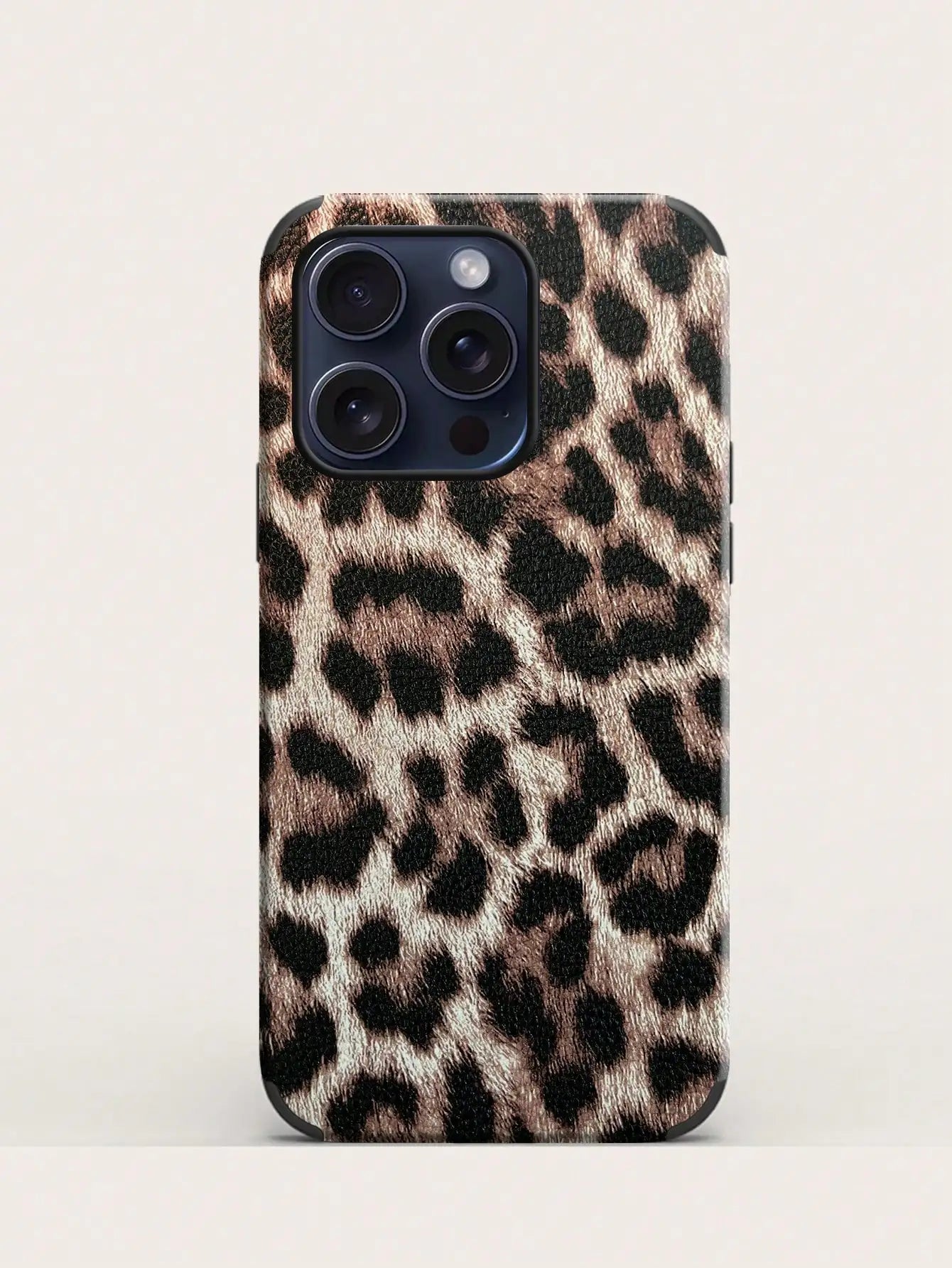 Leopard Print PU Leather iPhone Case – Anti-Fall Shockproof Belt Grip Cover for iPhone 11 to 16 Series