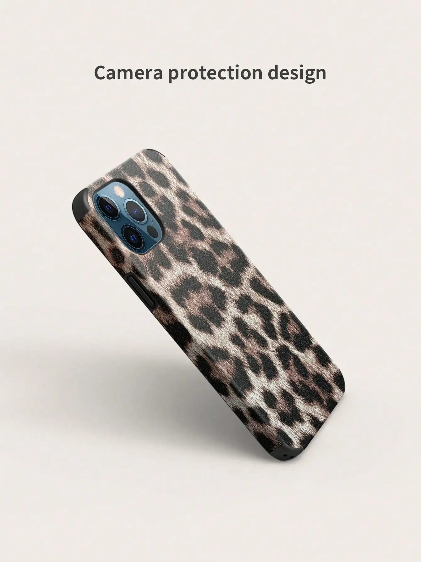 Leopard Print PU Leather iPhone Case – Anti-Fall Shockproof Belt Grip Cover for iPhone 11 to 16 Series