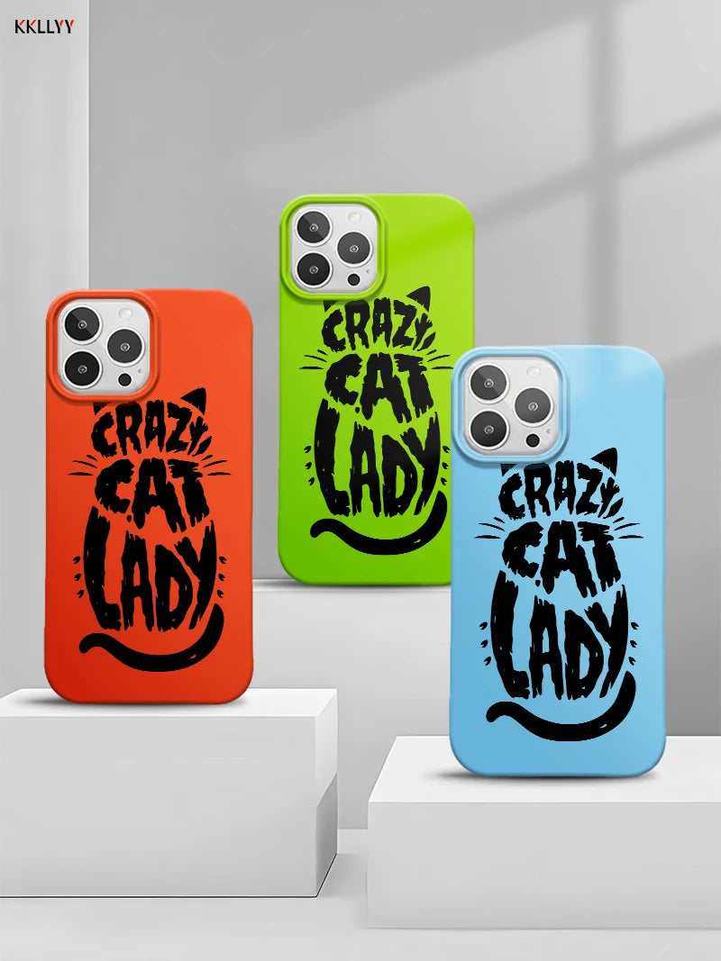 Cute Cat Print Shockproof iPhone Case – Soft, Skin-Friendly Cover for iPhone 16/15/14/13 Pro Max