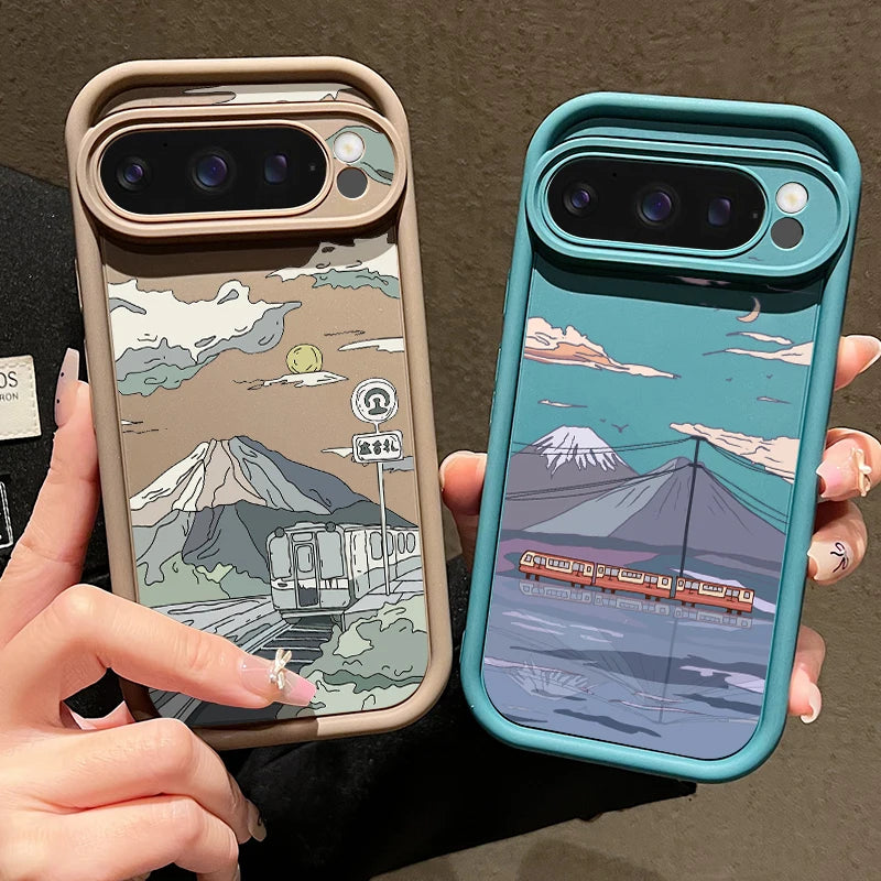 Solid Color Landscape TPU Case for Google Pixel 8/7/9 Pro Series