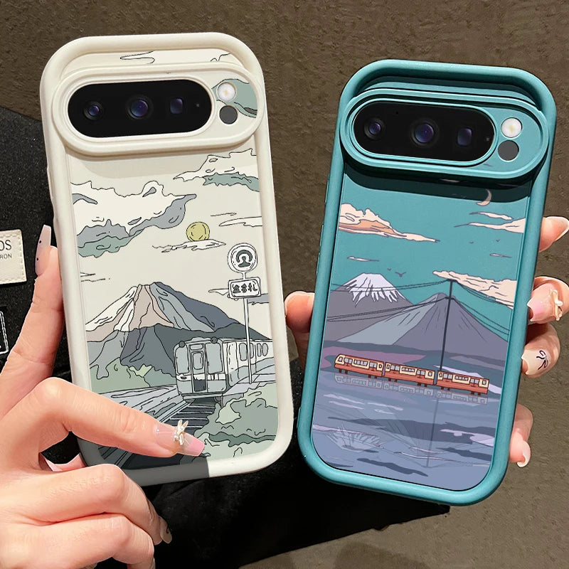 Solid Color Landscape TPU Case for Google Pixel 8/7/9 Pro Series