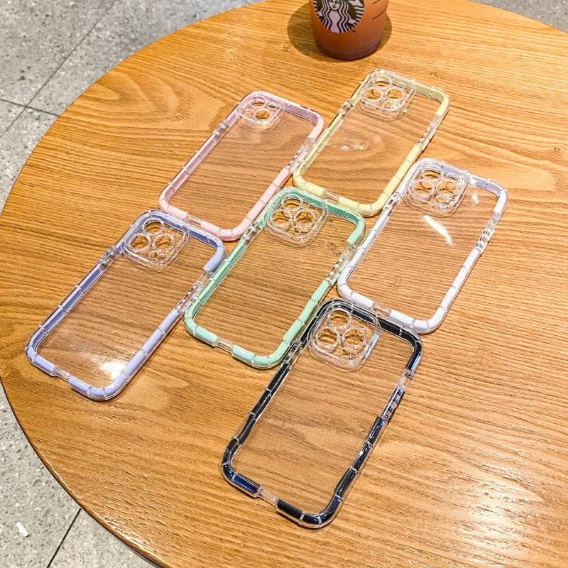 Luxury Clear Shockproof Case with Night Glow Bumper – iPhone 7 to 16 Pro Max