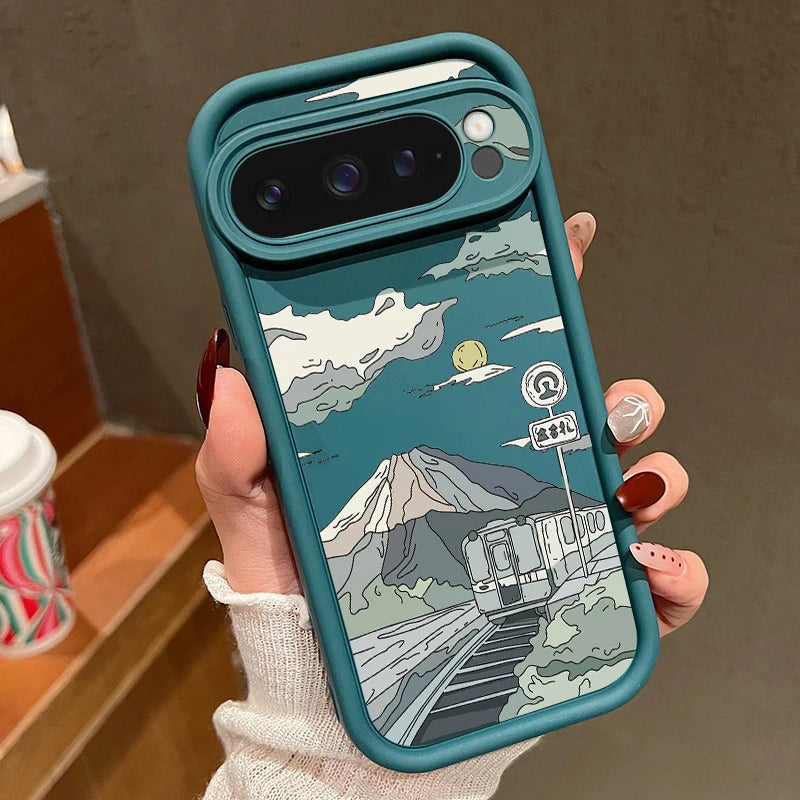Solid Color Landscape TPU Case for Google Pixel 8/7/9 Pro Series