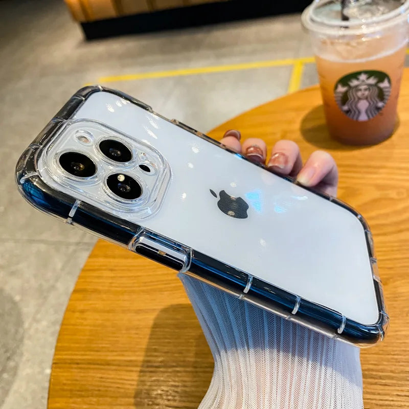 Luxury Clear Shockproof Case with Night Glow Bumper – iPhone 7 to 16 Pro Max