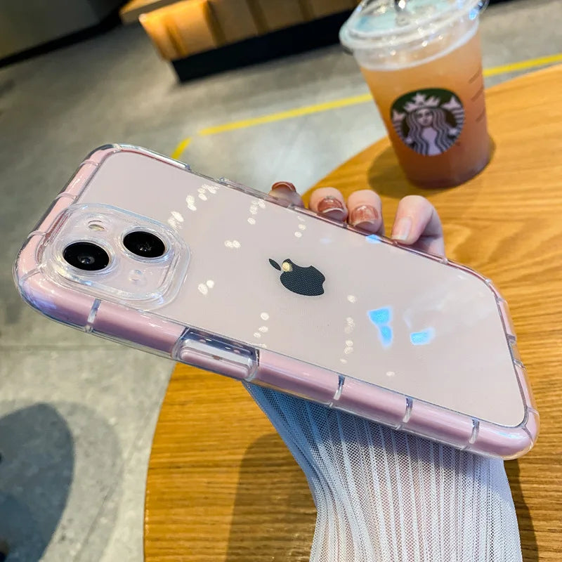 Luxury Clear Shockproof Case with Night Glow Bumper – iPhone 7 to 16 Pro Max