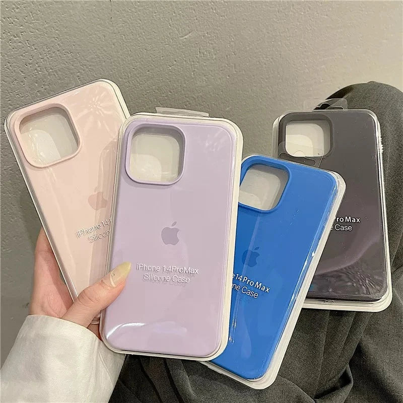 Official Apple Silicone Case with Logo – iPhone 12 to 16 Pro Max