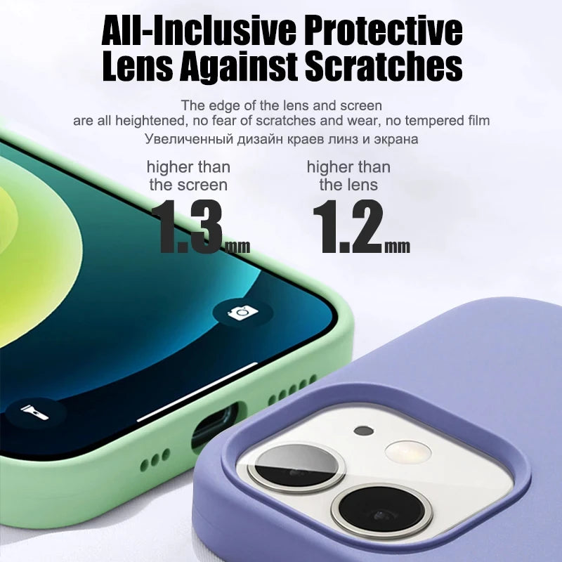 Liquid Silicone Shockproof Case for iPhone 11โ16 Pro Max