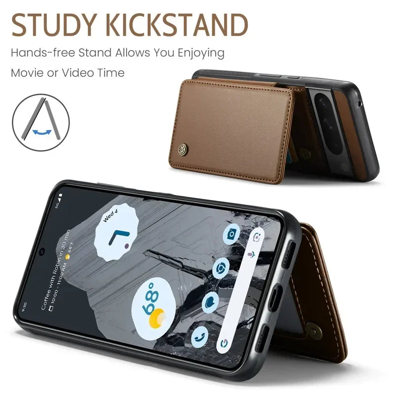 EUcagr™ Luxury Magnetic Wallet PU Leather Case for Google Pixel 9/8/7 Series – Card Holder & Pocket Cover