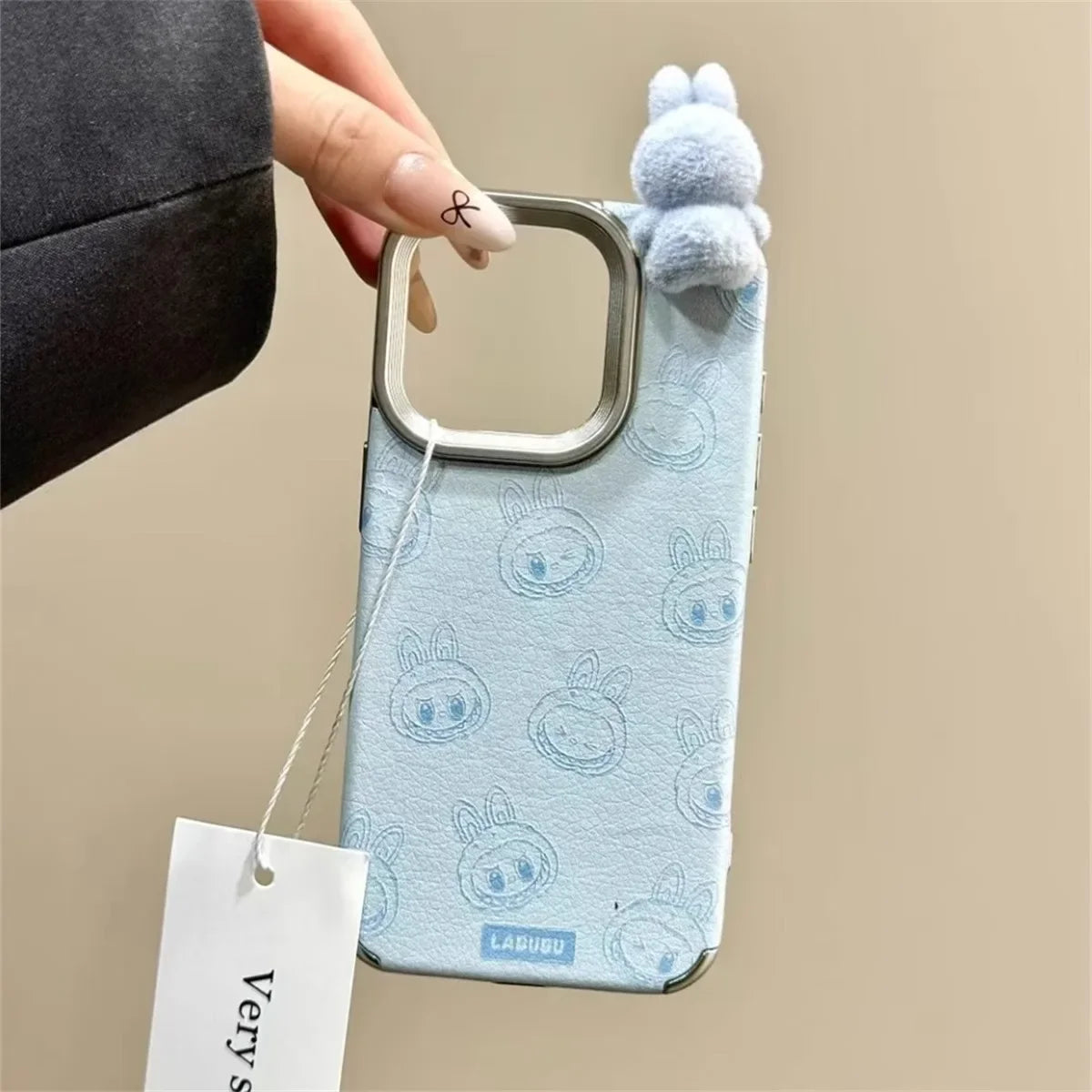 3D Cartoon Labubu Doll iPhone Case β Cute & Protective Cover for iPhone 11 to 16 Series