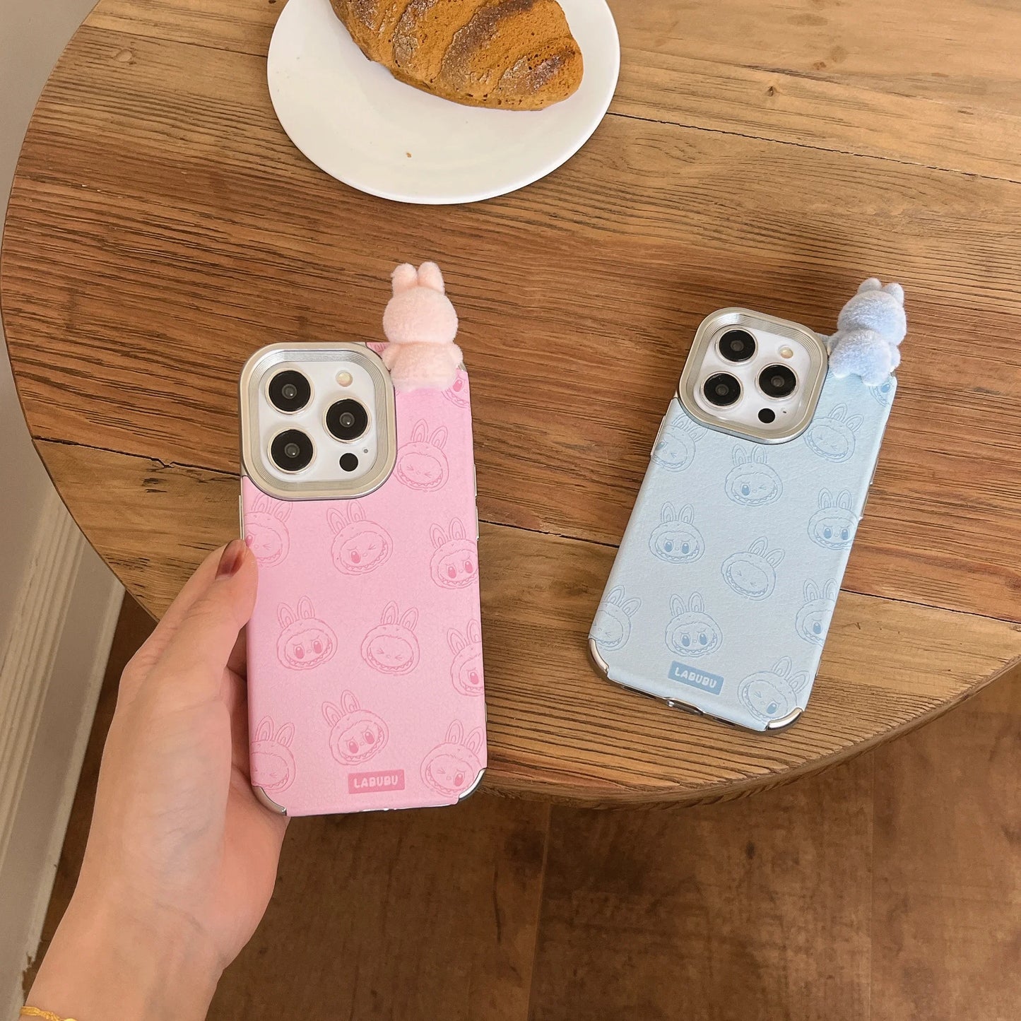 3D Cartoon Labubu Doll iPhone Case β Cute & Protective Cover for iPhone 11 to 16 Series