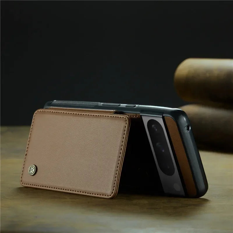 EUcagr™ Luxury Magnetic Wallet PU Leather Case for Google Pixel 9/8/7 Series – Card Holder & Pocket Cover