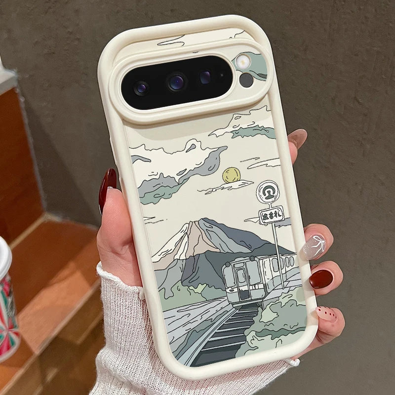 Solid Color Landscape TPU Case for Google Pixel 8/7/9 Pro Series