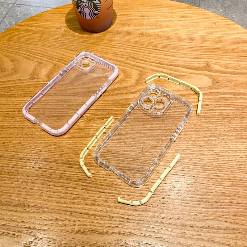 Luxury Clear Shockproof Case with Night Glow Bumper – iPhone 7 to 16 Pro Max