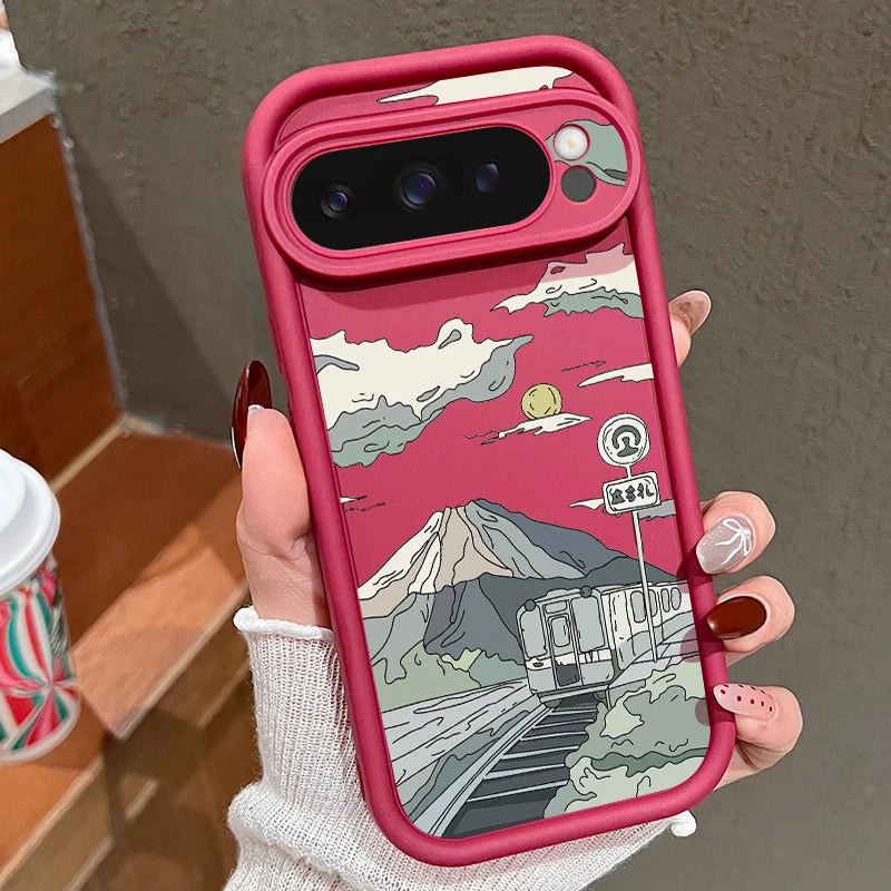 Solid Color Landscape TPU Case for Google Pixel 8/7/9 Pro Series