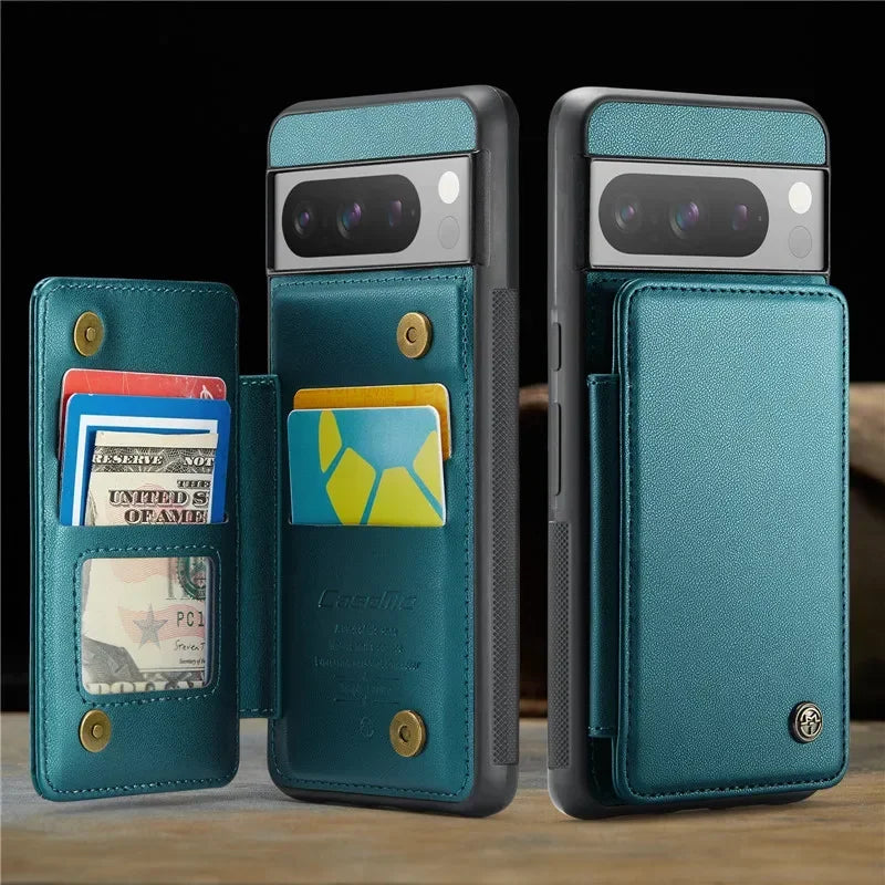 EUcagr™ Luxury Magnetic Wallet PU Leather Case for Google Pixel 9/8/7 Series – Card Holder & Pocket Cover