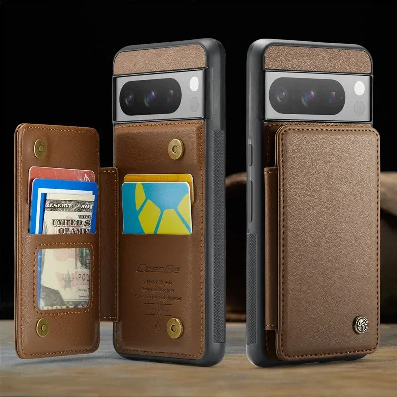 EUcagr™ Luxury Magnetic Wallet PU Leather Case for Google Pixel 9/8/7 Series – Card Holder & Pocket Cover