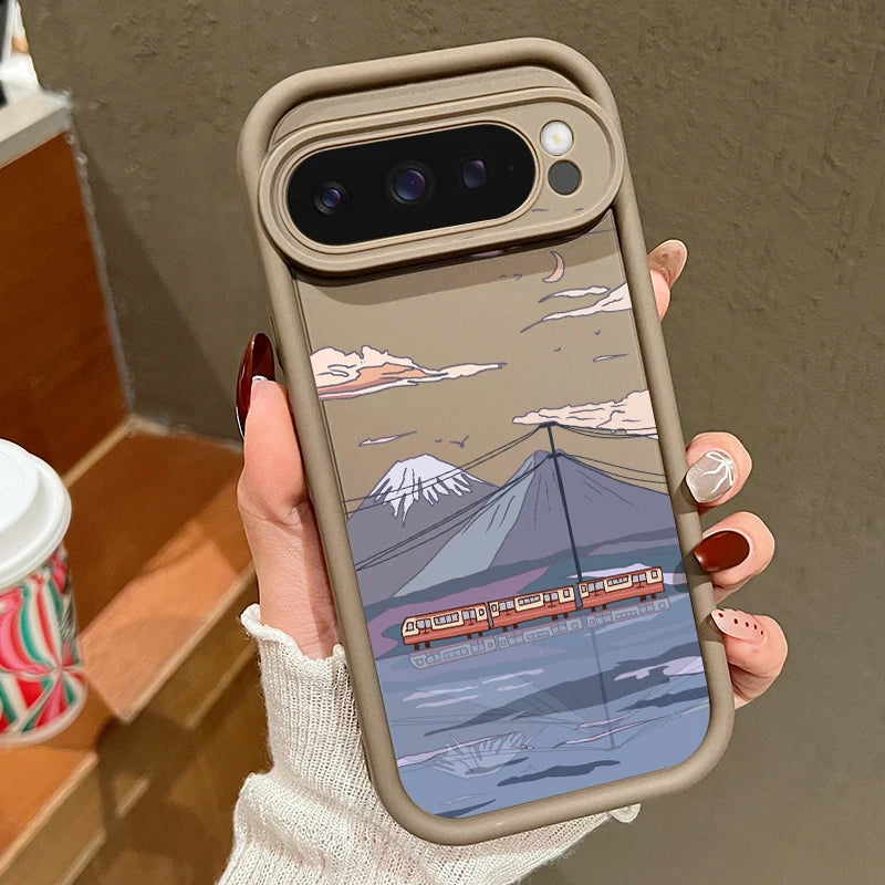 Solid Color Landscape TPU Case for Google Pixel 8/7/9 Pro Series