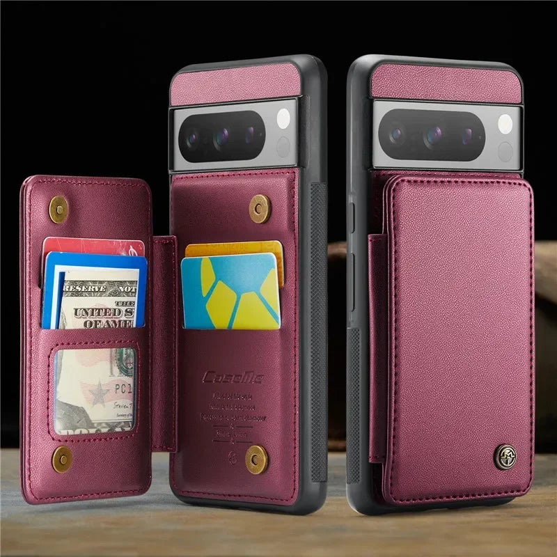 EUcagr™ Luxury Magnetic Wallet PU Leather Case for Google Pixel 9/8/7 Series – Card Holder & Pocket Cover