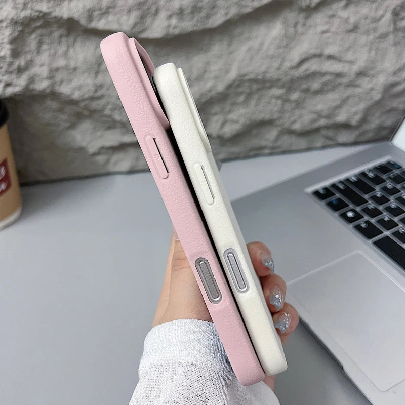 Floral Leather Texture iPhone Case β Shockproof Soft Candy Cover