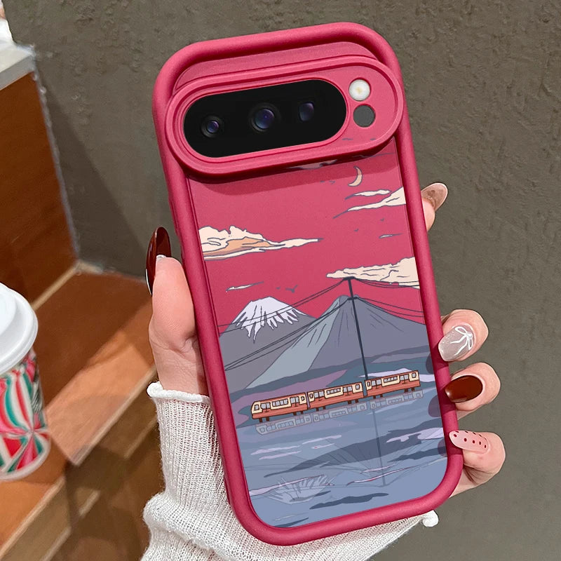 Solid Color Landscape TPU Case for Google Pixel 8/7/9 Pro Series