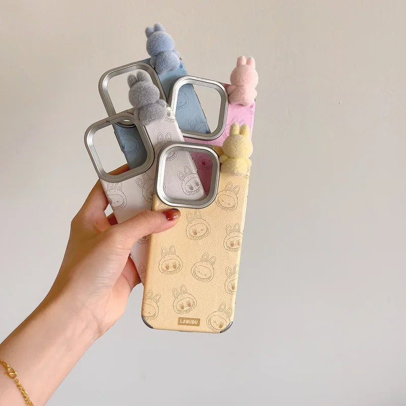 3D Cartoon Labubu Doll iPhone Case β Cute & Protective Cover for iPhone 11 to 16 Series