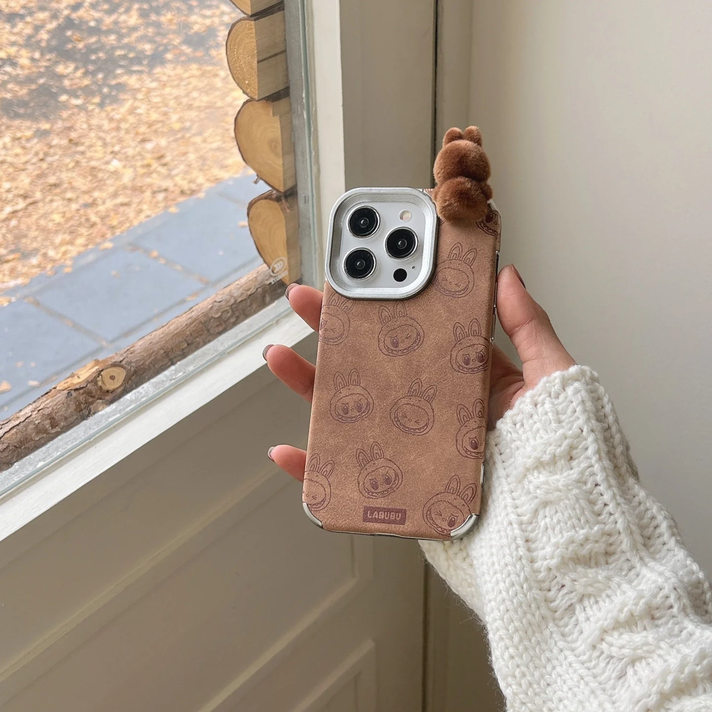 3D Cartoon Labubu Doll iPhone Case β Cute & Protective Cover for iPhone 11 to 16 Series