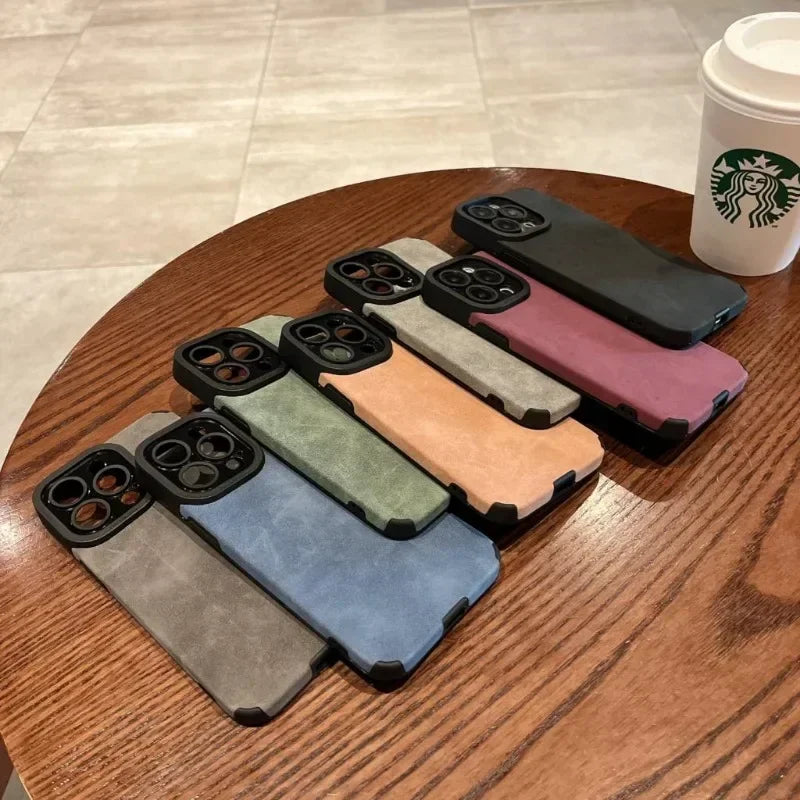 Luxury Fur Leather Case with Full Lens Protection – iPhone 11–16 Series