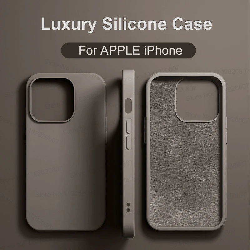 Liquid Silicone Shockproof Case for iPhone 11โ16 Pro Max