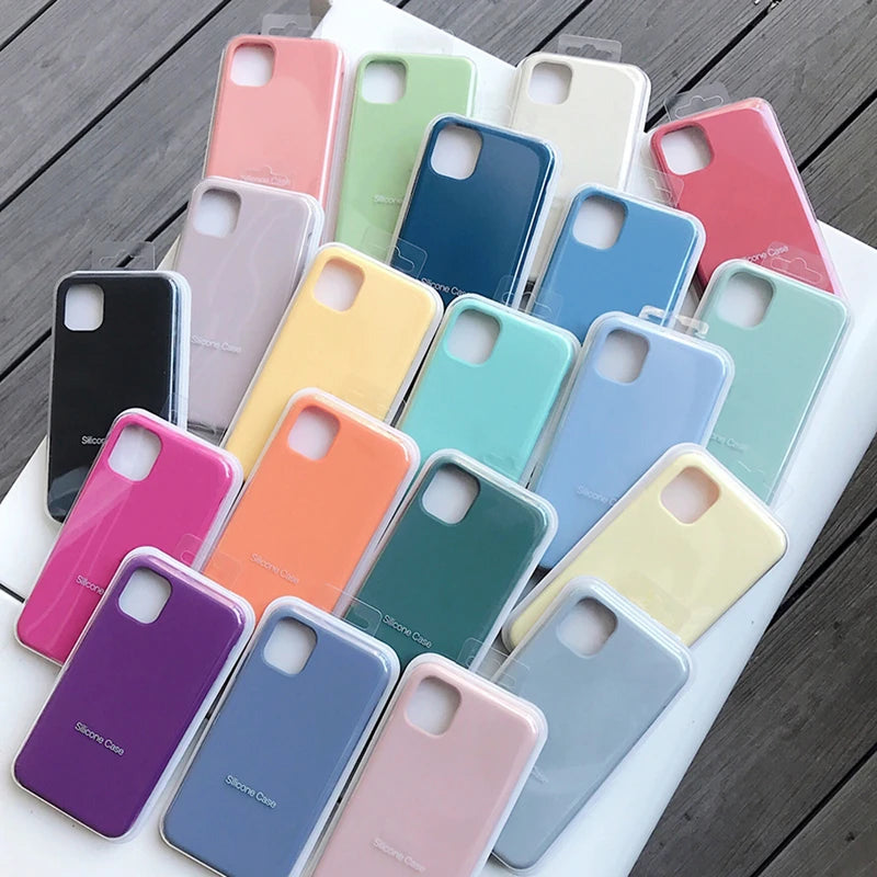 Official Apple Silicone Case with Logo – iPhone 12 to 16 Pro Max