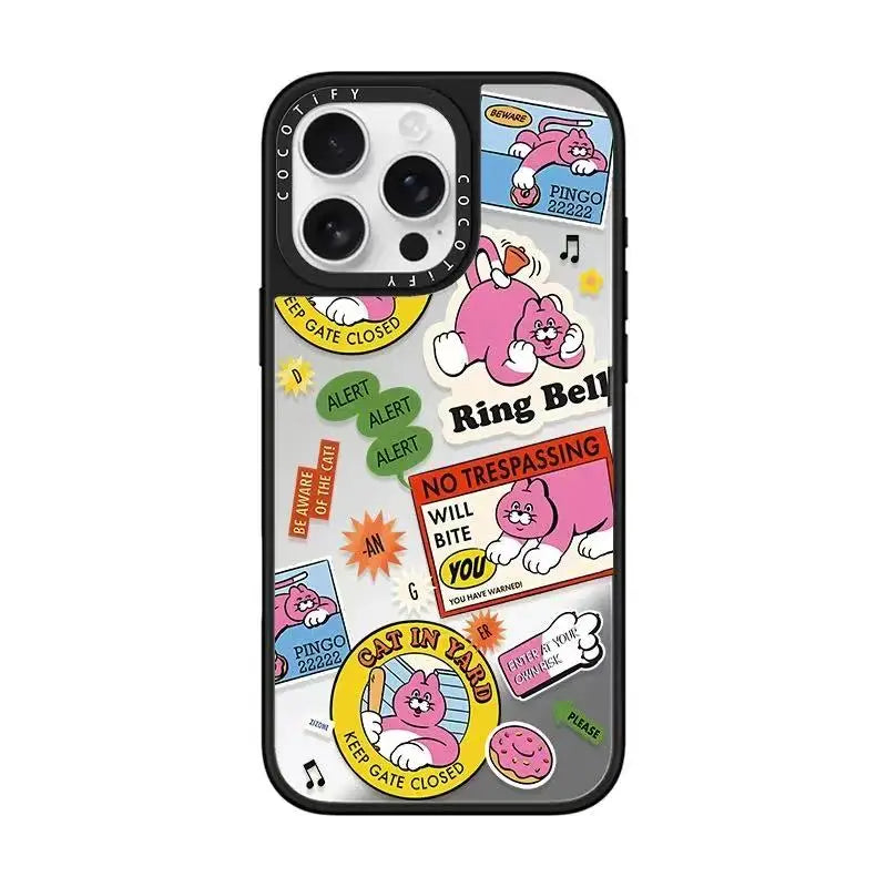 Creative Artist Cat iPhone Case β Cartoon Hard Shell Cover for iPhone 14 Pro Max