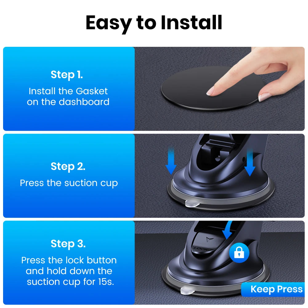 TOPK MagSafe Magnetic Car Phone Holder – Strong Suction, Adjustable Long Arm (Dashboard & Windshield)