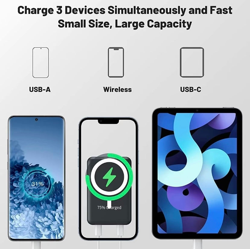 MagSafe Wireless Power Bank 10000mAh – Fast Charging Battery for iPhone 15/14/13