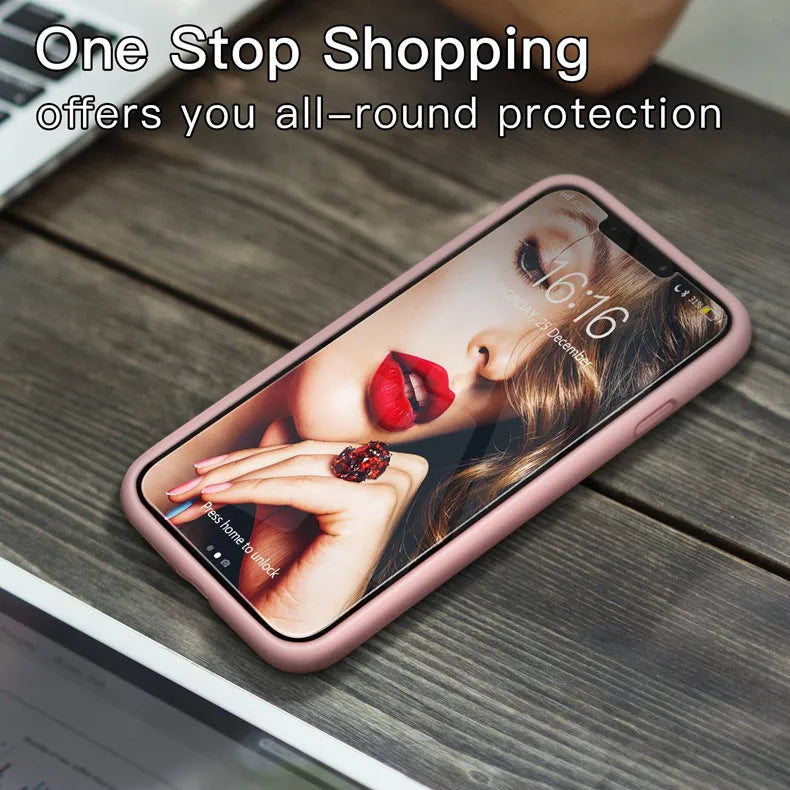 Official Apple Silicone Case with Logo – iPhone 12 to 16 Pro Max
