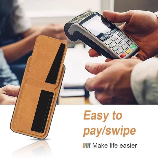 Luxury Faux Leather Wallet Case for iPhone 11–16 Pro Max