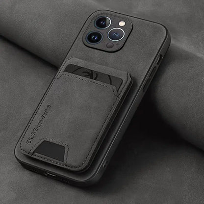 Luxury Faux Leather Wallet Case for iPhone 11–16 Pro Max
