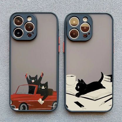 Funny Cat Daily Life iPhone Case – Cute & Shockproof Cover for iPhone 7 to 16 Pro Max