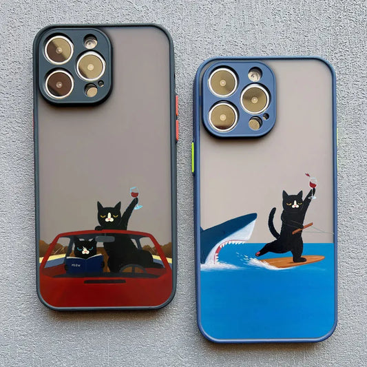 Funny Cat Daily Life iPhone Case – Cute & Shockproof Cover for iPhone 7 to 16 Pro Max