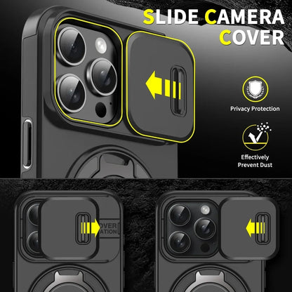Luxury Rugged Armor Magnetic Case with Slide Camera Cover for iPhone 16–11 Pro Max