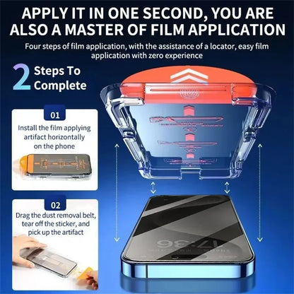 Dust-Free Privacy Screen Protector for iPhone – Anti-Spy Glass for 11 to 16 Pro Max / Mini