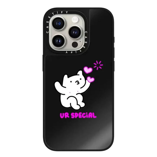 Creative Artist Cat iPhone Case – Cartoon Hard Shell Cover for iPhone 14 Pro Max