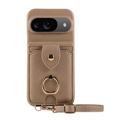 Crossbody Ring Stand Mirror Wallet Phone Case for Google Pixel 9/8/7/6 – Card Holder & Leather Protective Cover