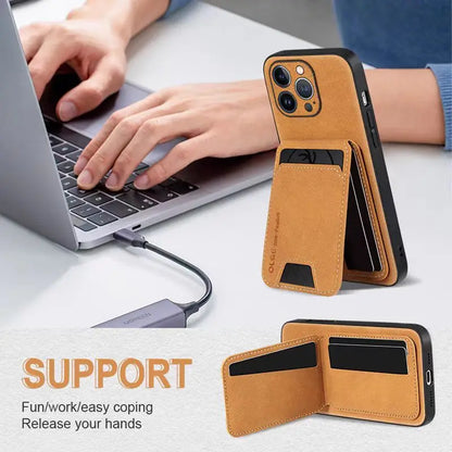Luxury Faux Leather Wallet Case for iPhone 11–16 Pro Max