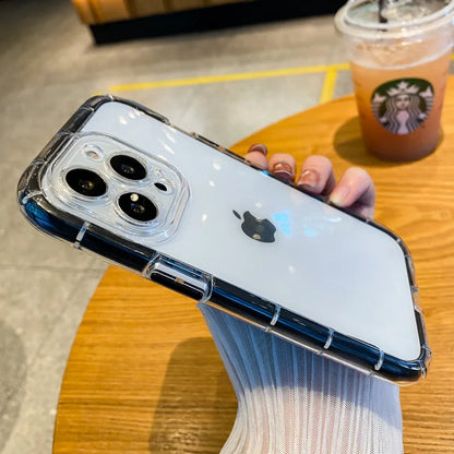 Luxury Clear Shockproof Case with Night Glow Bumper – iPhone 7 to 16 Pro Max
