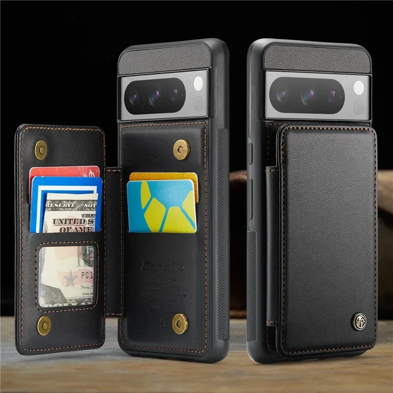 EUcagr™ Luxury Magnetic Wallet PU Leather Case for Google Pixel 9/8/7 Series – Card Holder & Pocket Cover