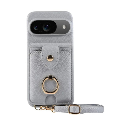 Crossbody Ring Stand Mirror Wallet Phone Case for Google Pixel 9/8/7/6 – Card Holder & Leather Protective Cover