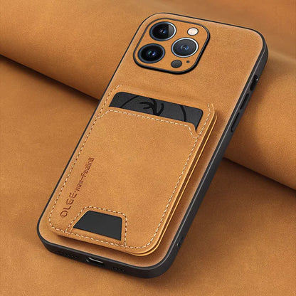 Luxury Faux Leather Wallet Case for iPhone 11–16 Pro Max