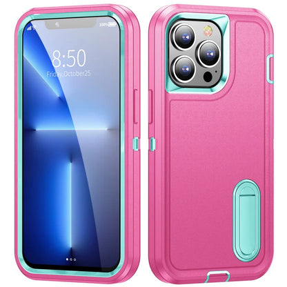 Military-Grade Hybrid Defender iPhone Case – Kickstand Shockproof Cover for iPhone 6 to 16 Pro Max