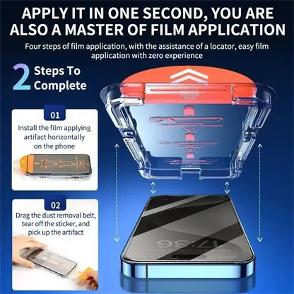 Dust-Free Privacy Screen Protector for iPhone – Anti-Spy Glass for 11 to 16 Pro Max / Mini