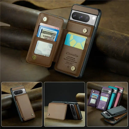 EUcagr™ Luxury Magnetic Wallet PU Leather Case for Google Pixel 9/8/7 Series – Card Holder & Pocket Cover