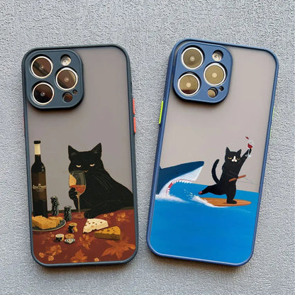Funny Cat Daily Life iPhone Case – Cute & Shockproof Cover for iPhone 7 to 16 Pro Max